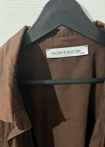 Kadın Kahverengi Keten Gömlek - Görsel 3