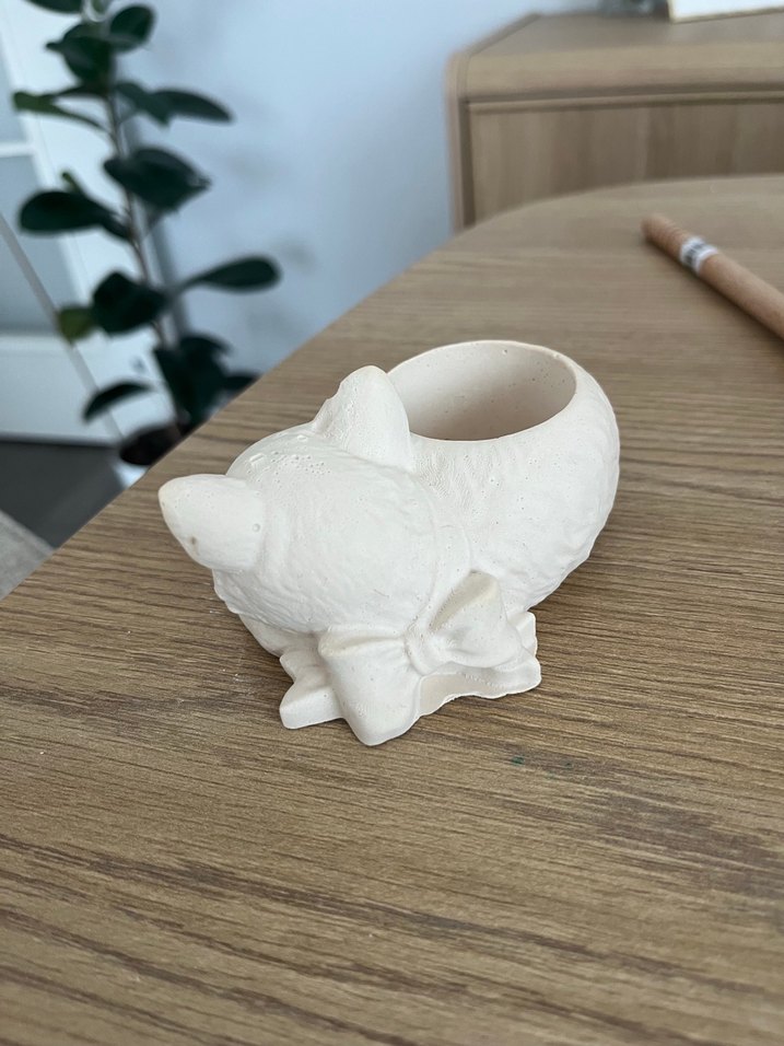 Beyaz Pastel Kedi Figürü - Görsel 3