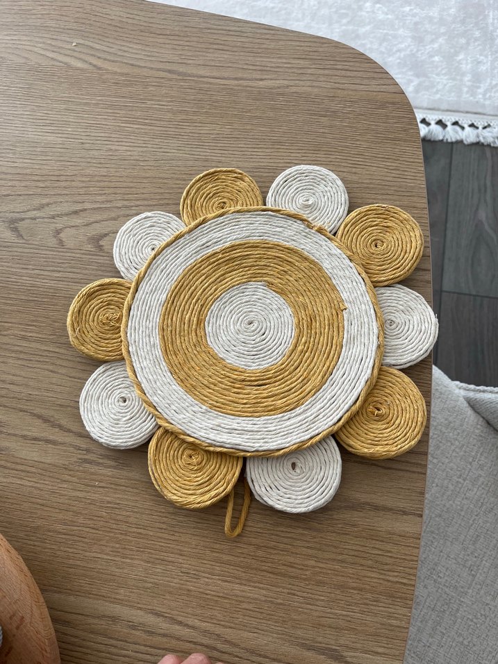 Bohem Tarzda Yuvarlak Hasır Supla duvar süsü - Görsel 3