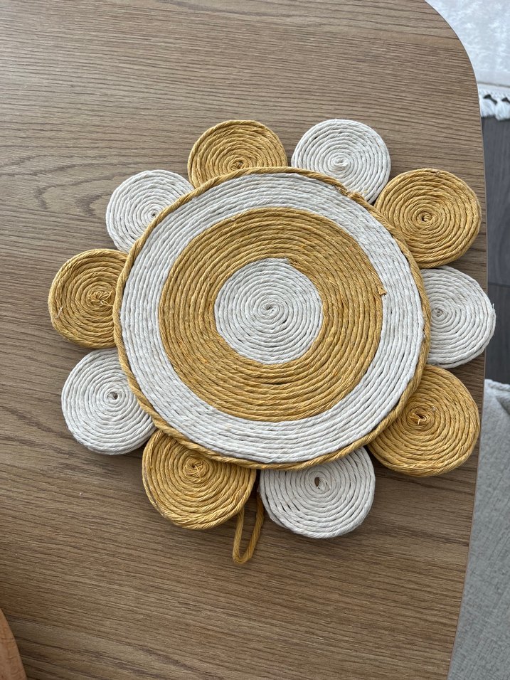 Bohem Tarzda Yuvarlak Hasır Supla duvar süsü - Görsel 2