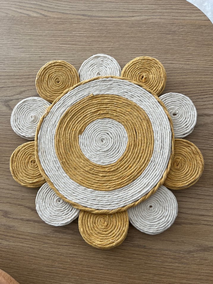 Bohem Tarzda Yuvarlak Hasır Supla duvar süsü - Görsel 4