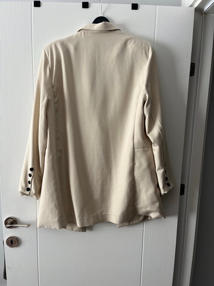 Bej Kadın Ceket, Düğmeli, Normal Boy - Görsel 4