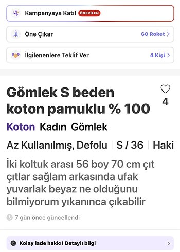 m Beden Düğmeli Kamuflaj Yeşil Uzun Kollu Kadın Gömlek
