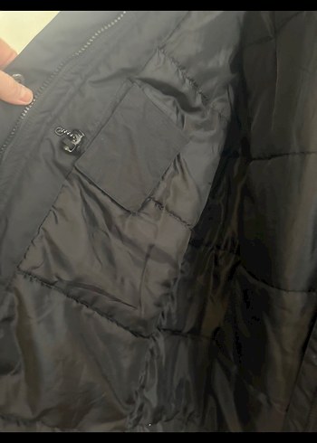 xl Beden Kürklü Kapüşonlu Siyah Erkek Kaban