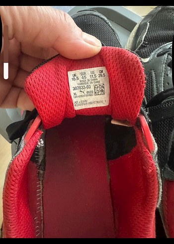 45 Beden Kırmızı Erkek Spor Ayakkabı Velcro Özellikli