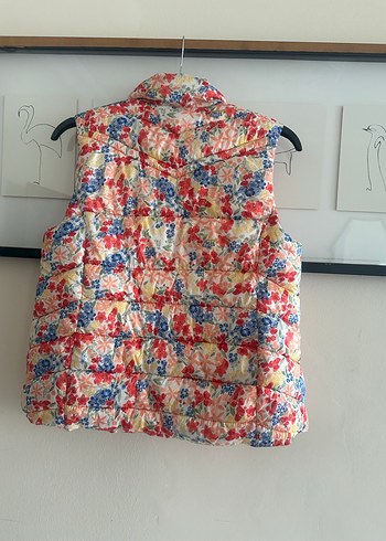 Kızlar için Renkli Çiçek Desenli Yelek - Görsel 3