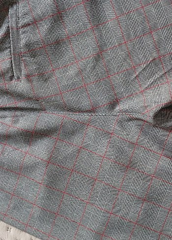 Kemerli Gri Ekose erkek Kumaş Pantolon - Görsel 5