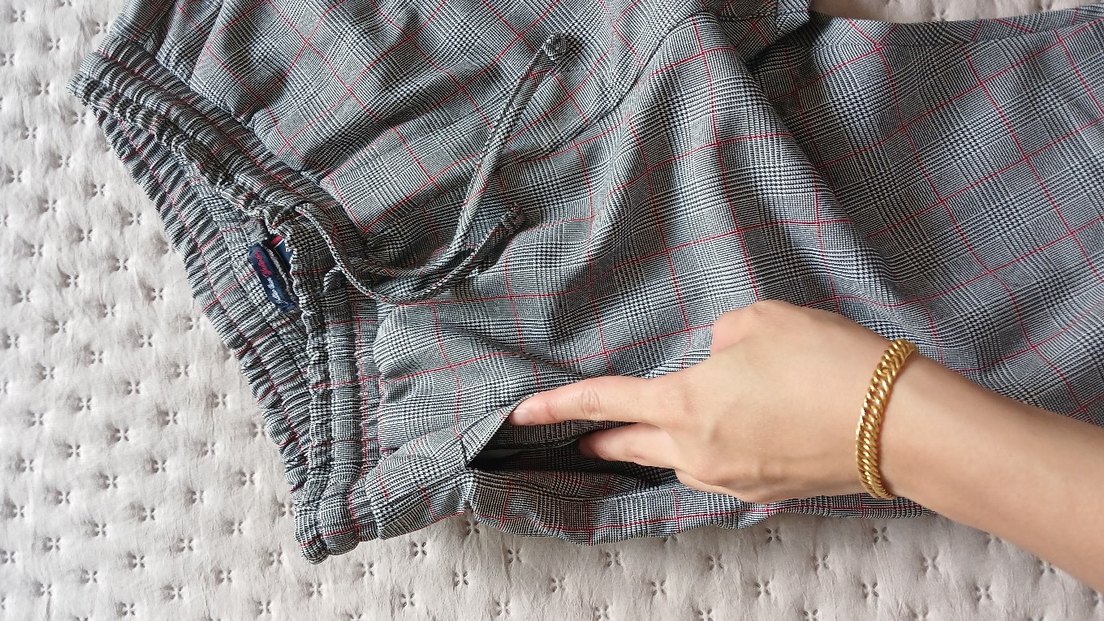 Kemerli Gri Ekose erkek Kumaş Pantolon - Görsel 3