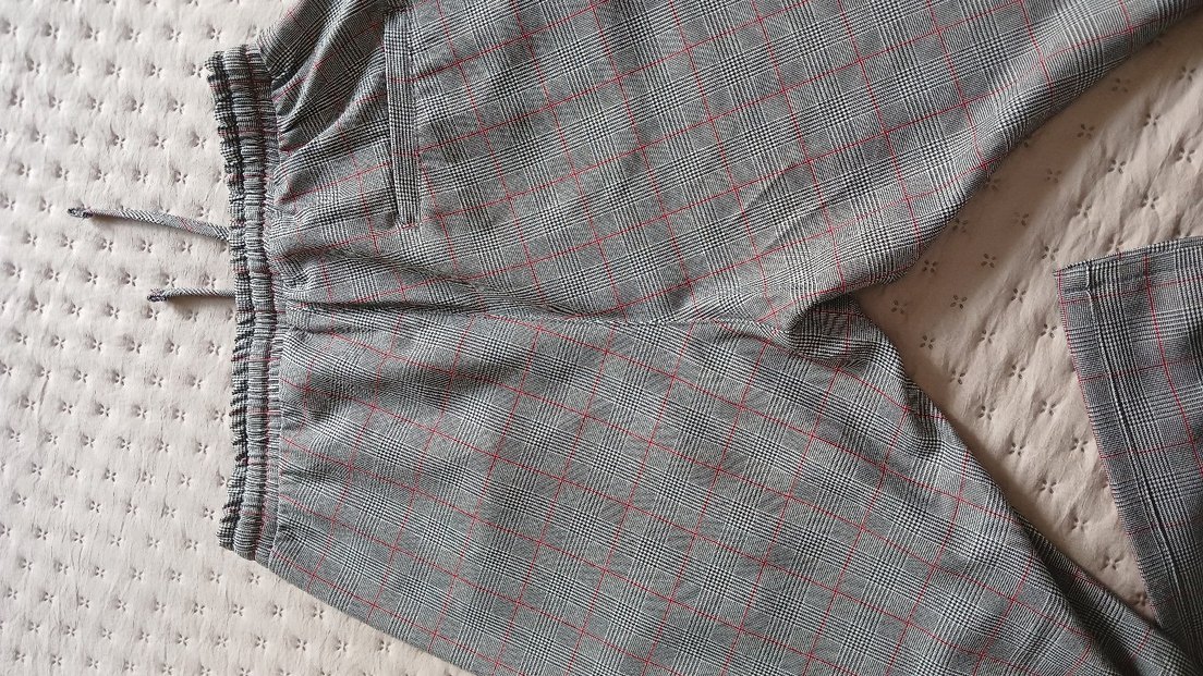 Kemerli Gri Ekose erkek Kumaş Pantolon - Görsel 5