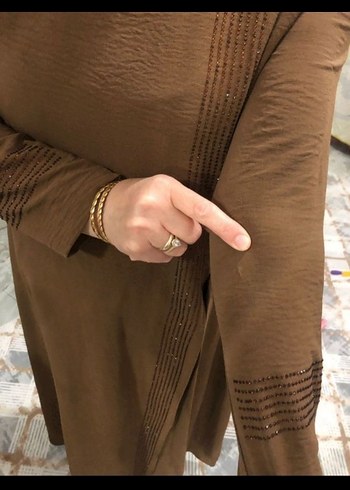 Kahverengi Uzun Salaş Kadın Elbise - Görsel 2