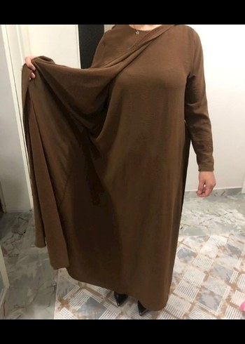 Kahverengi Uzun Salaş Kadın Elbise - Görsel 3