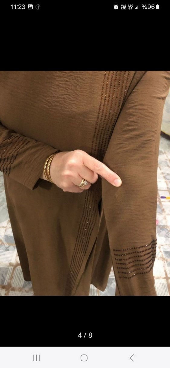 Kahverengi Uzun Salaş Kadın Elbise - Görsel 2