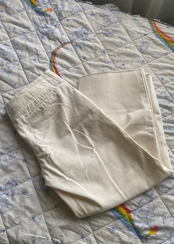 Beyaz Midi kot Pantolon