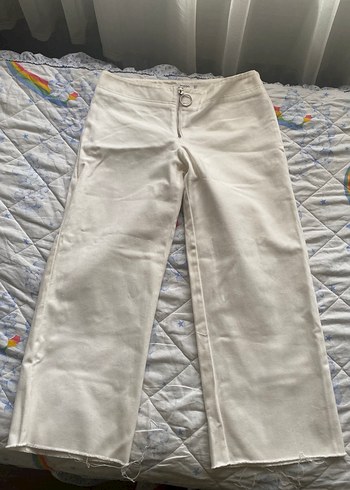 38 Beden Beyaz Midi kot Pantolon