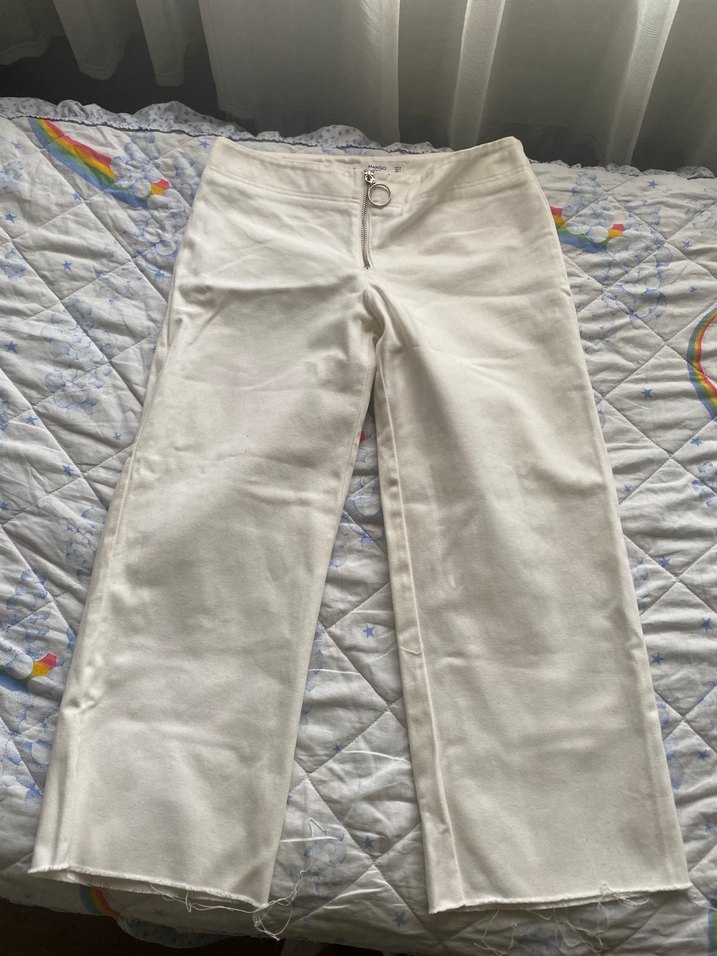 Beyaz Midi kot Pantolon - Görsel 2