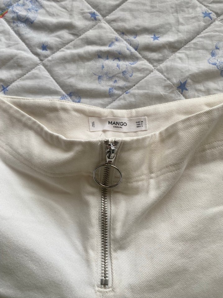 Beyaz Midi kot Pantolon - Görsel 3