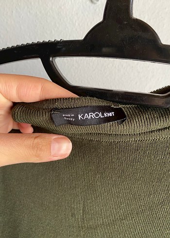 m Beden Karol Haki Uzun Kollu Dar Kesim Elbise