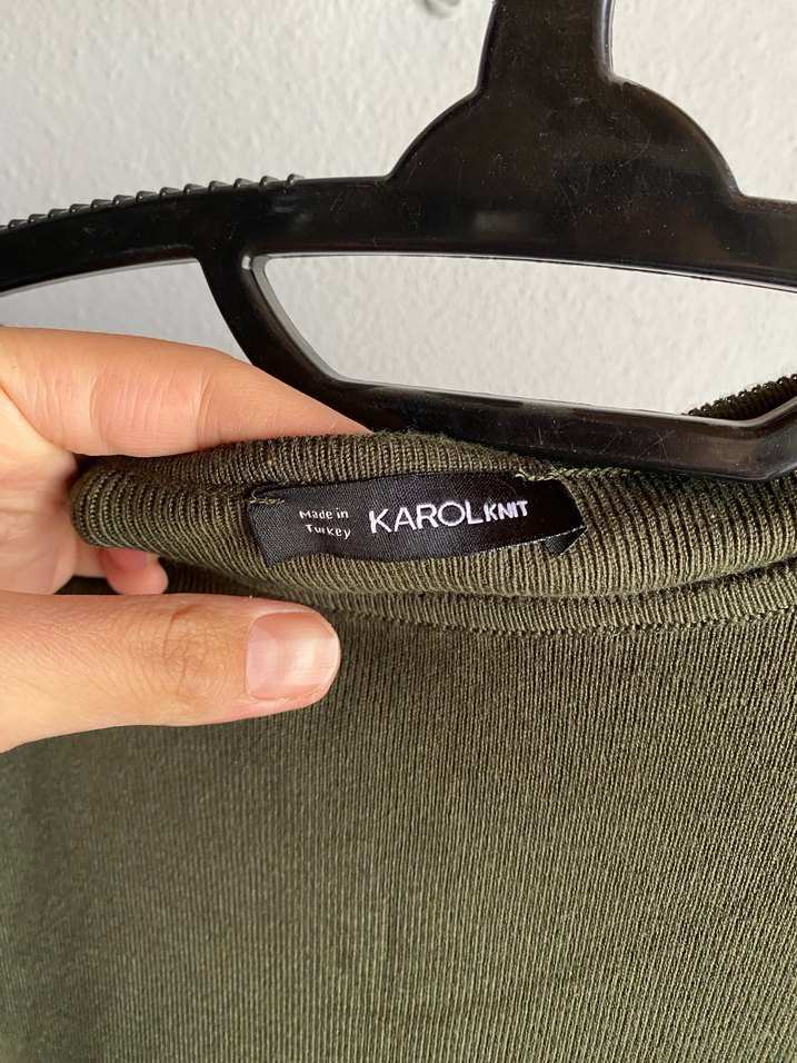 Karol  Haki Uzun Kollu Dar Kesim Elbise - Görsel 2