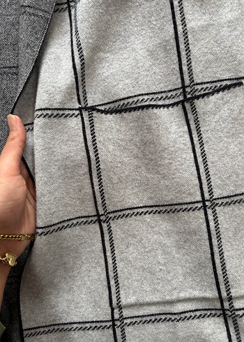 Gri Örgü Triko Kaban - Görsel 2