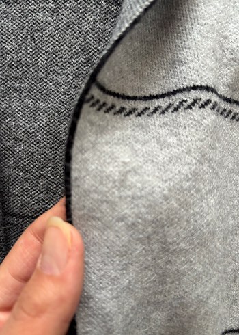 Gri Örgü Triko Kaban - Görsel 3