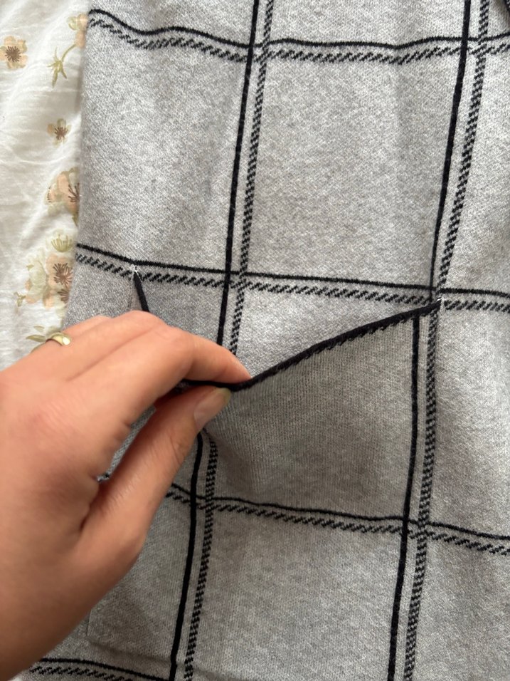 Gri Örgü Triko  Kaban - Görsel 4