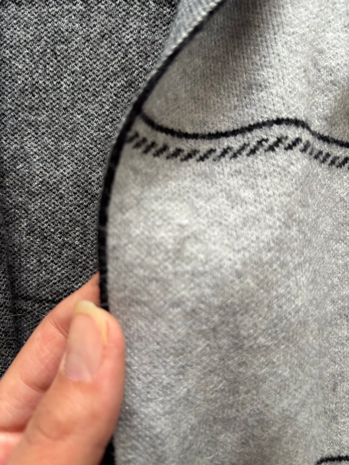 Gri Örgü Triko  Kaban - Görsel 3