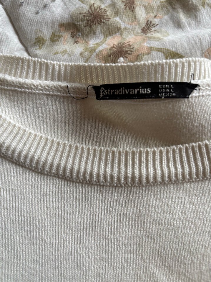 Çizgili, Uzun Kollu crop Triko - Görsel 4