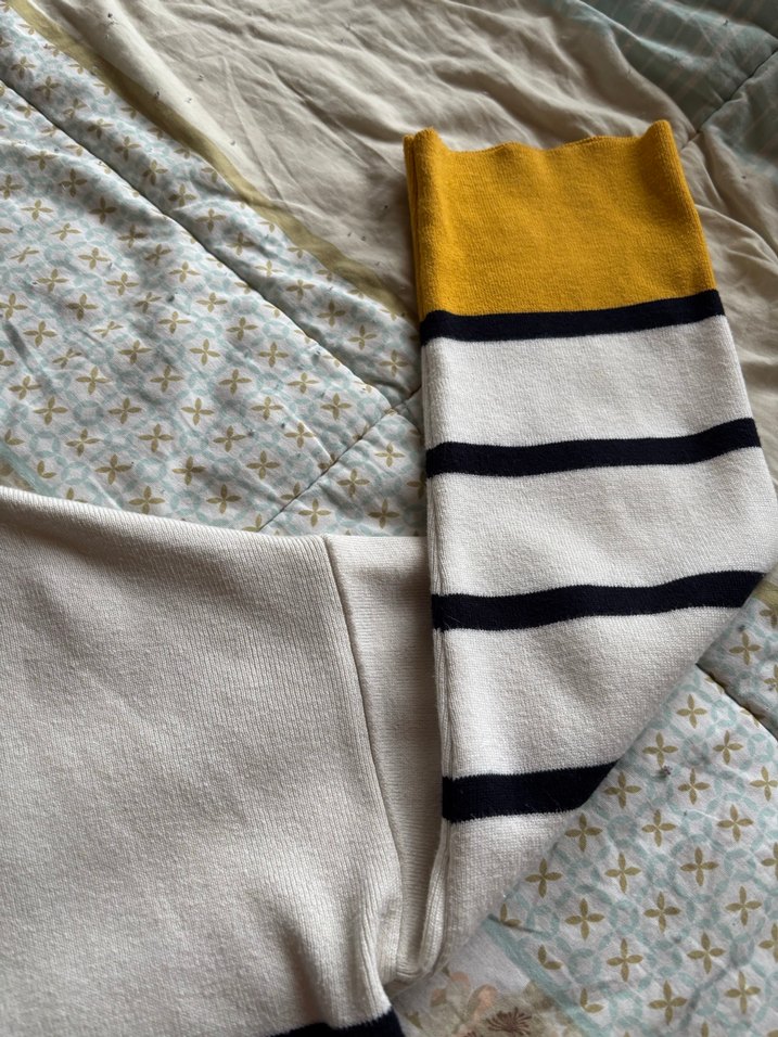 Çizgili, Uzun Kollu crop Triko - Görsel 2