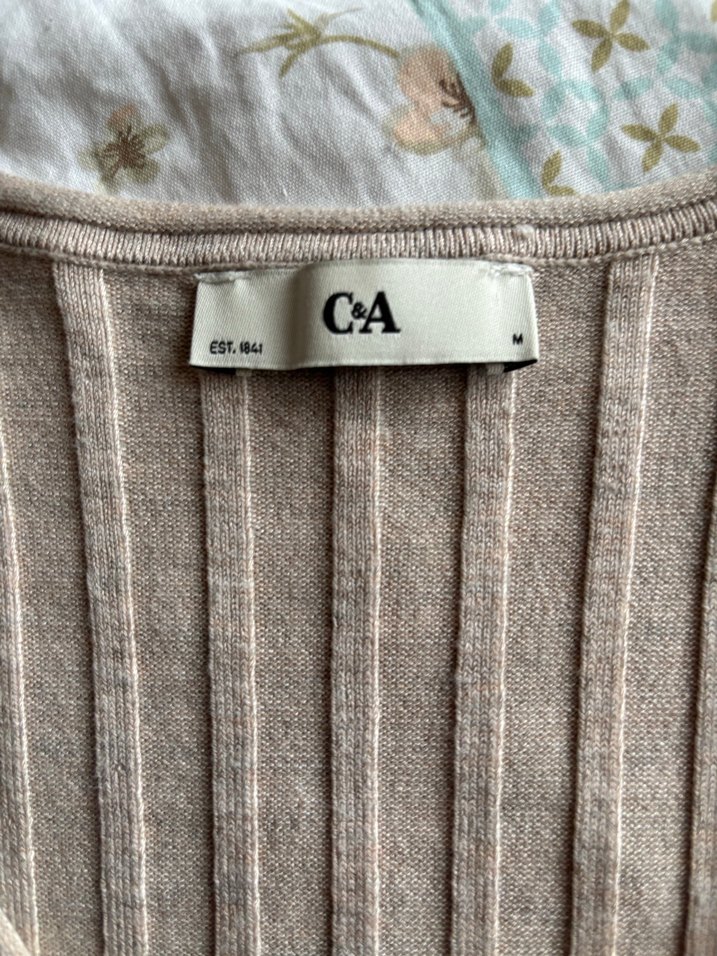 Bej V Yaka Triko likralı Kazak - Görsel 2