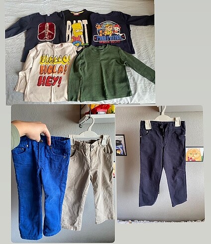 5 uzun kollu body 3 pantalon 3-4 yaş