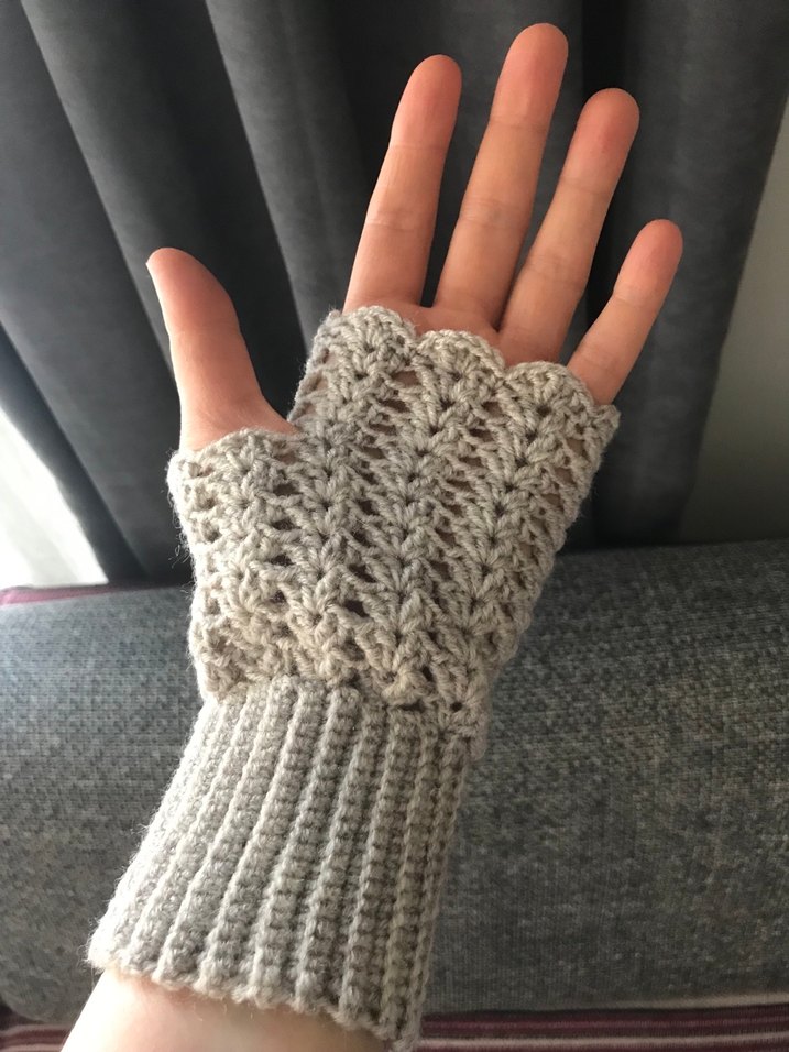 Gri Örgü Bohem Kadın Eldiveni - Görsel 2