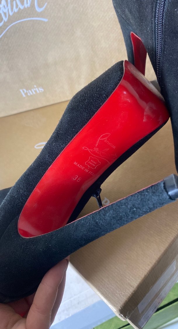 Siyah Süet Stiletto Topuklu Kadın Bot - Görsel 4