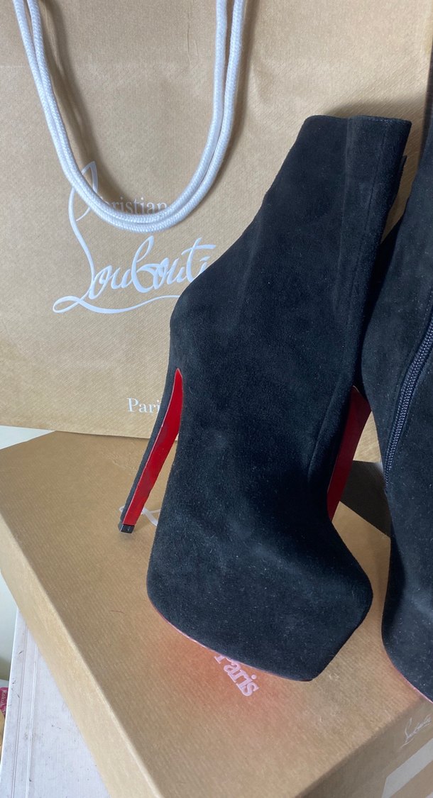 Siyah Süet Stiletto Topuklu Kadın Bot - Görsel 3