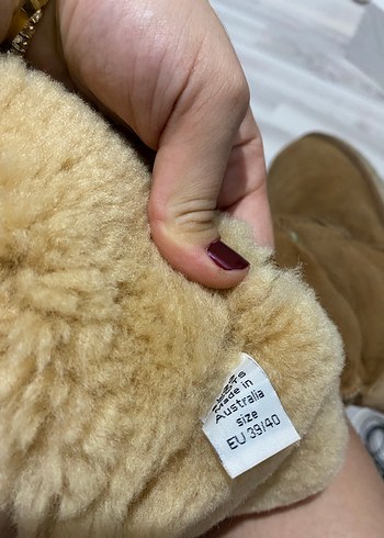 39 Beden camel Renk UGG orijinal Süet Kürklü Kadın Dolgu Topuk Bot