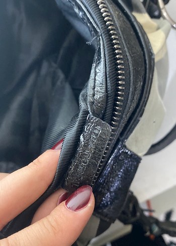 Tokalı Desenli Siyah Deri Kadın Çanta - Görsel 6