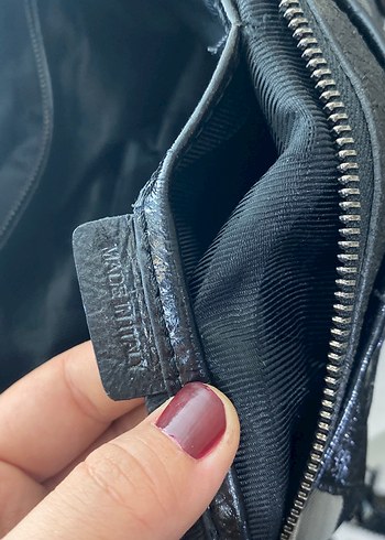 Tokalı Desenli Siyah Deri Kadın Çanta - Görsel 5