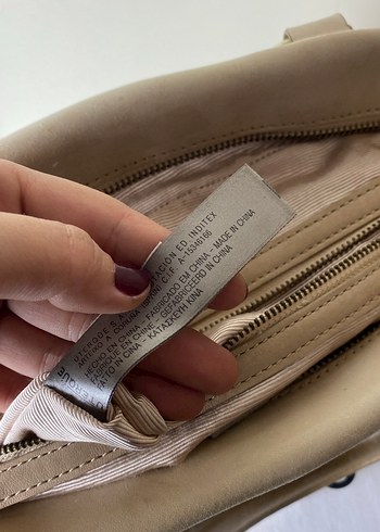 Bej Gri Deri Kadın Çanta - Görsel 5