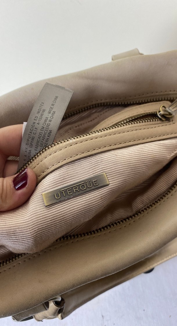 Bej Gri Deri Kadın Çanta - Görsel 4