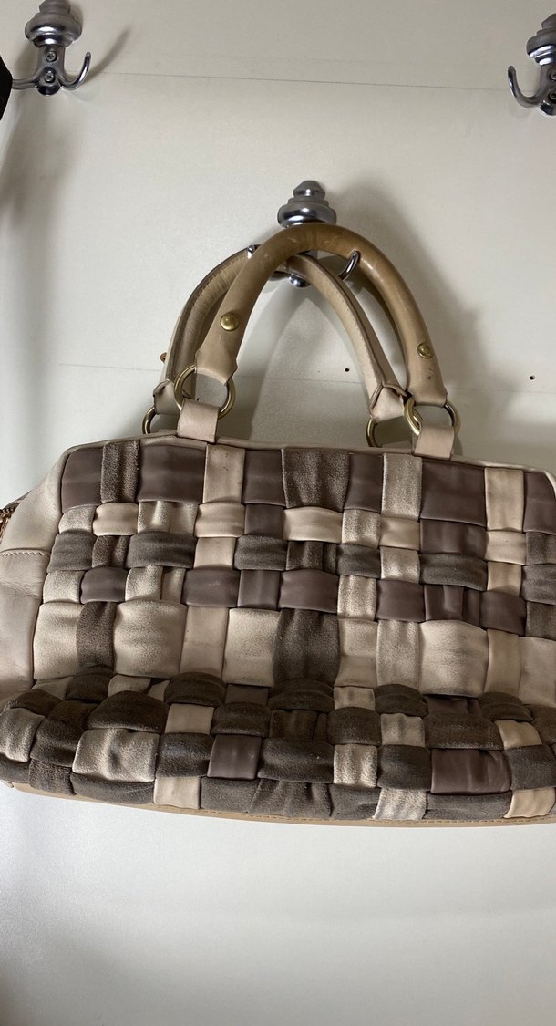 Bej Gri Deri Kadın Çanta - Görsel 2