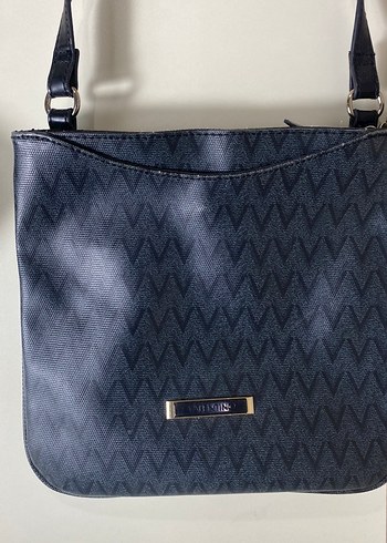 Fermuarlı Mavi Desenli Kadın Çanta - Görsel 3