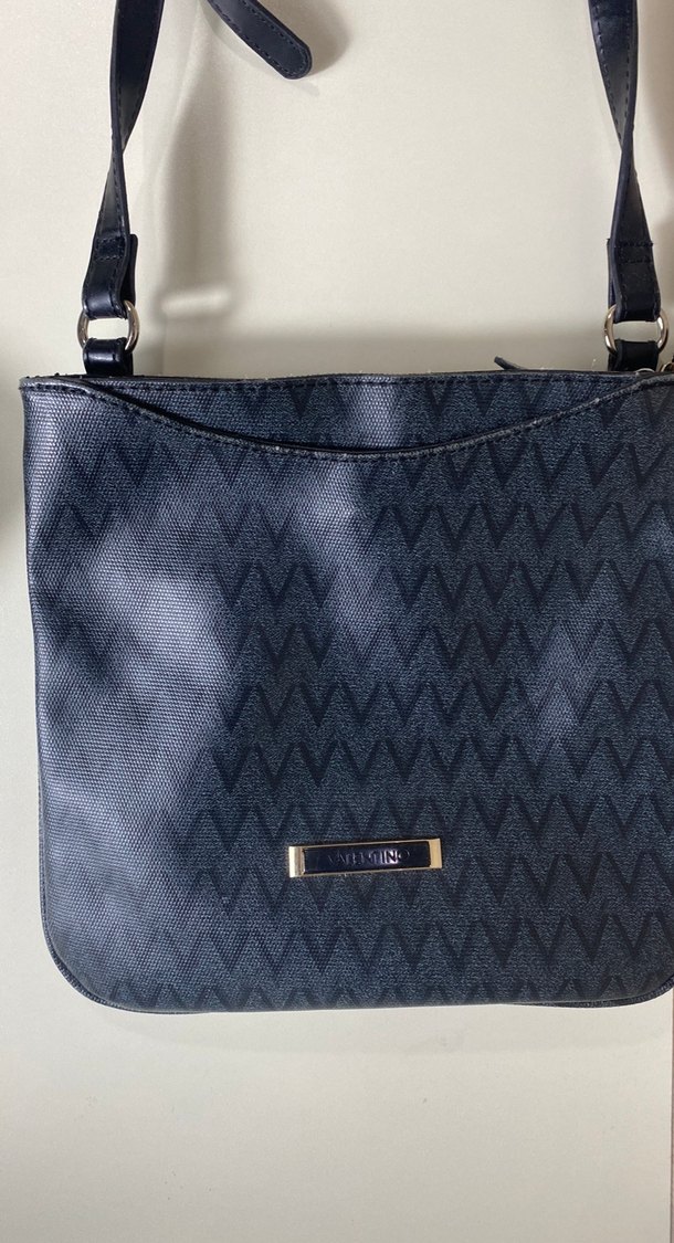 Fermuarlı Mavi Desenli Kadın Çanta - Görsel 3