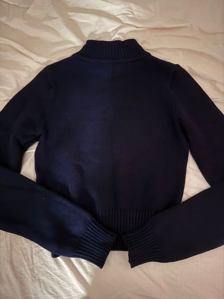 Lacivert Boğazlı Triko Kadın Kazak - Görsel 2