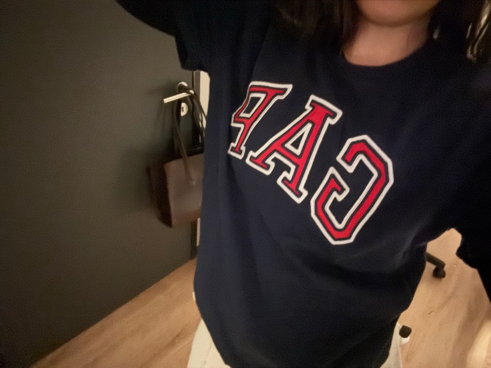 lacivert GAP Baskılı oversize Tişört - Görsel 2