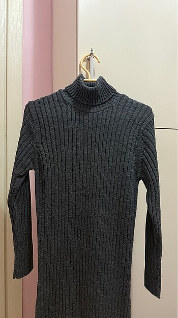 Gri kazak elbise - Görsel 5