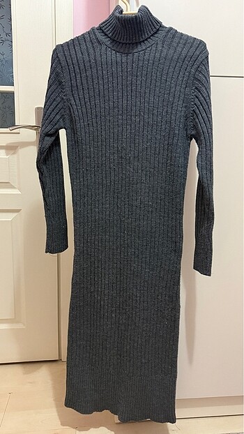 Gri kazak elbise - Görsel 7