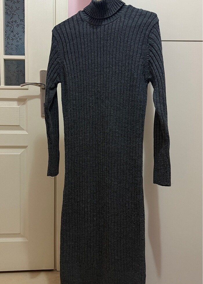 Gri kazak elbise - Görsel 2