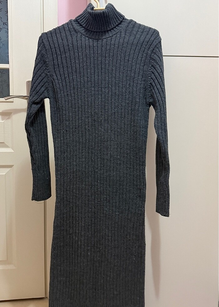 Gri kazak elbise - Görsel 4