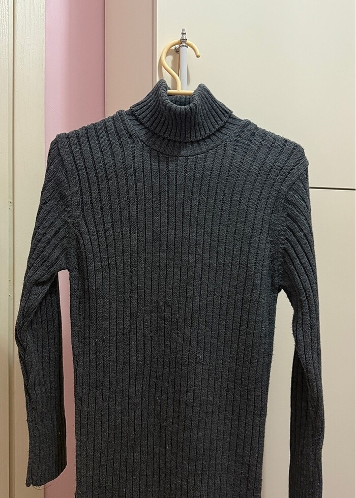 Gri kazak elbise - Görsel 5