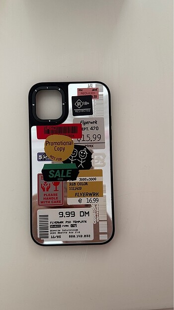 Iphone 11 aynalı stickerlı kılıf