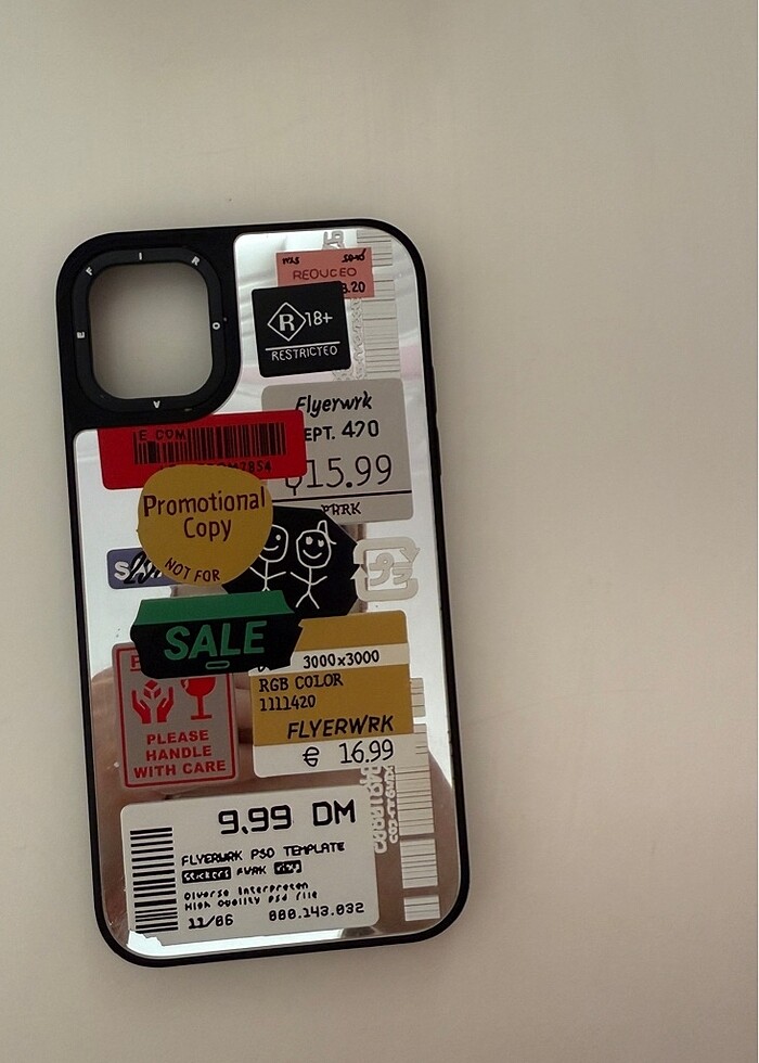 Iphone 11 aynalı stickerlı kılıf - Görsel 3